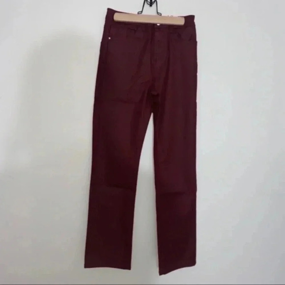 Zara coated slim pants burgundy 2 - Picture 3 of 4